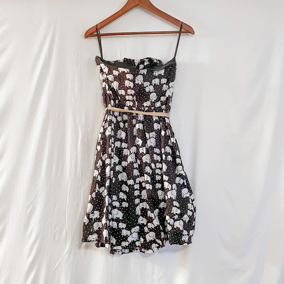 Anthropologie Porridge strapless linen elephant print dress - Picture 2 of 4